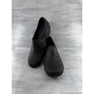 Merrell Women Black Leather Slip On Clogs Comfort Work Shoes Size 9
